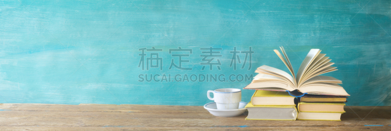 开着的,书,杯,咖啡杯,水平画幅,书店,无人,古老的,精装书,书页