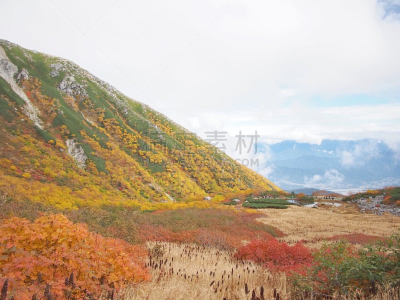 秋天,长野县,日本,阿尔卑斯山脉,色彩鲜艳,中苏格兰,甲斐驹岳山,自然,水平画幅,无人