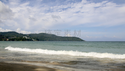 泰国,卡塔海滩,天空,普吉岛,白色,云,俄亥俄河,热带气候,海浪,小的