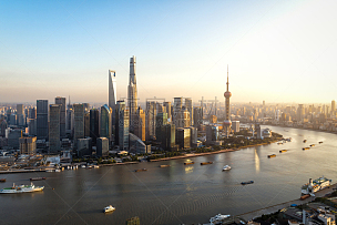 上海,城市天际线,天空,未来,外立面,水平画幅,云,无人,黄浦江,户外