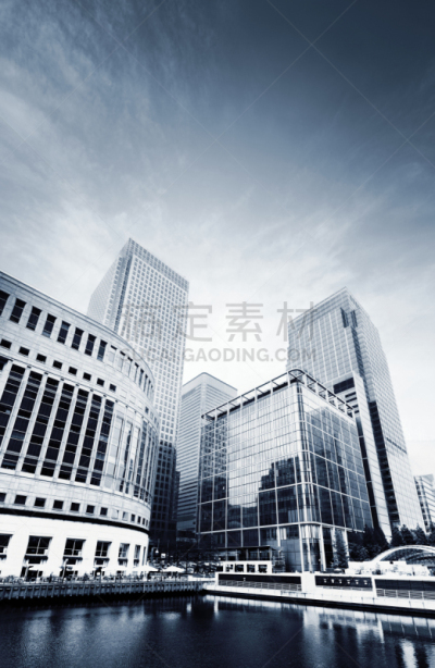 金丝雀码头,河流,汇丰银行大厦,垂直画幅,办公室,天空,银行,无人,泰晤士河,英格兰
