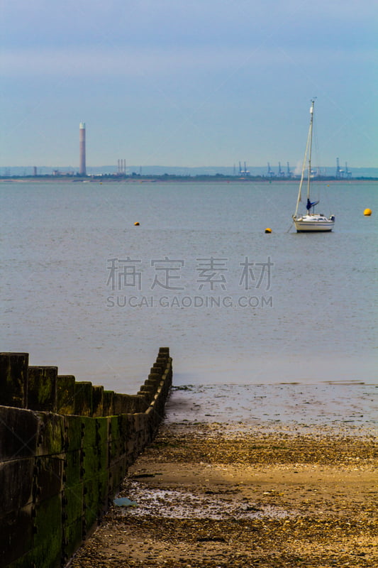 海滩,破浪堤,绍森德,河口,肯特,垂直画幅,肯特岛,无人,户外,海洋