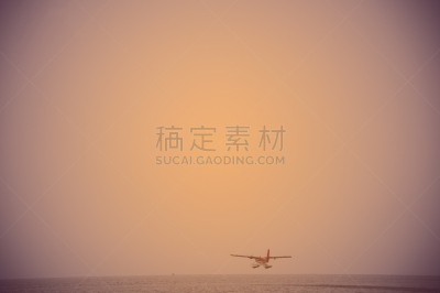 海洋,水上飞机,在上面,水,美,风,水平画幅,美人,平视角,旅行者