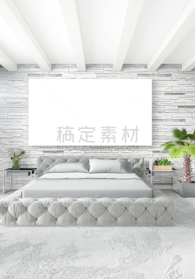 垂直画幅,高雅,极简构图,三维图形,卧室,室内设计师,概念,想法,阁楼,计算机制图