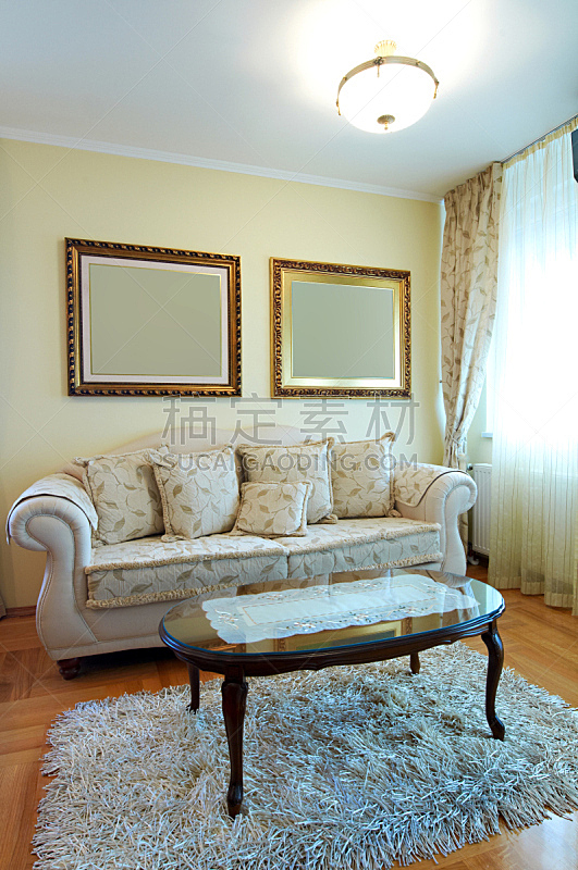 沙发,起居室,垂直画幅,座位,无人,家庭生活,地毯,家具,白色