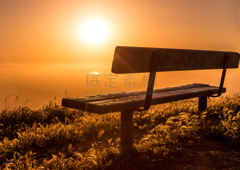 硅谷,凹陷的,天空,禅宗,长椅,水平画幅,山,夜晚,夏天,偏远的