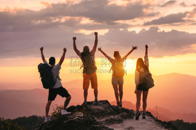 旅行者,幸福,手臂,徒步旅行,运动,自由,极限运动,泰国,黄昏,女人