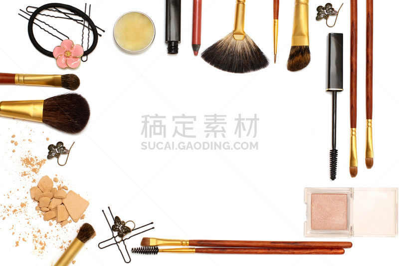 个人随身用品,妇女问题,背景,美,留白,褐色,彩妆,边框,水平画幅,睫毛膏