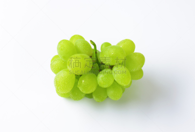 白葡萄,水平画幅,绿色,水果,无人,有机食品,生食,白色背景,组物体,熟的