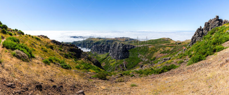 比科公司,高处,全景,马德拉,决心,图像,天空,水平画幅,山,无人