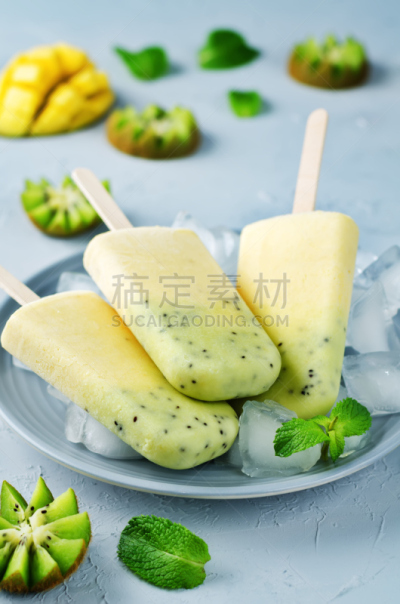 水果,冰,猕猴桃,芒果雪糕,冰棒,奇异果-水果,垂直画幅,冰淇淋,无人,膳食