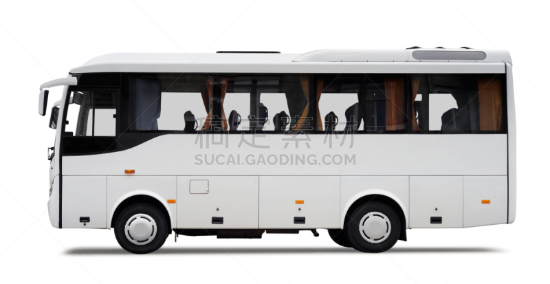 校车,班车,载人车,长途车,巴士,水平画幅,无人,陆用车,白色背景,背景分离