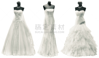 连衣裙,婚礼,简单背景,美,水平画幅,纺织品,高级定制服装,无人,薄纱网,婚纱