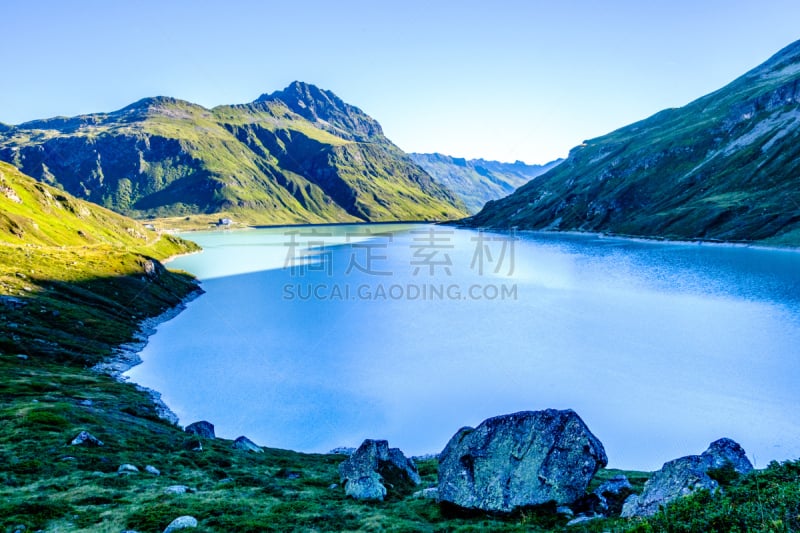 水库,福拉尔贝格州,水坝,水,天空,水平画幅,山,无人,夏天,户外