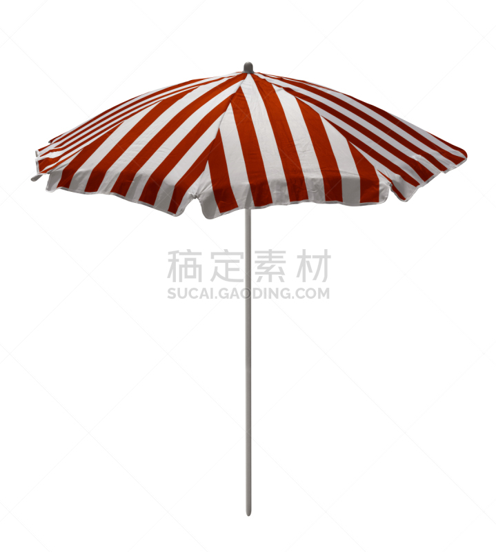 白色,红色,条纹,海滩遮阳伞,剪贴路径,白色背景,季节,背景分离,一个物体,纺织品