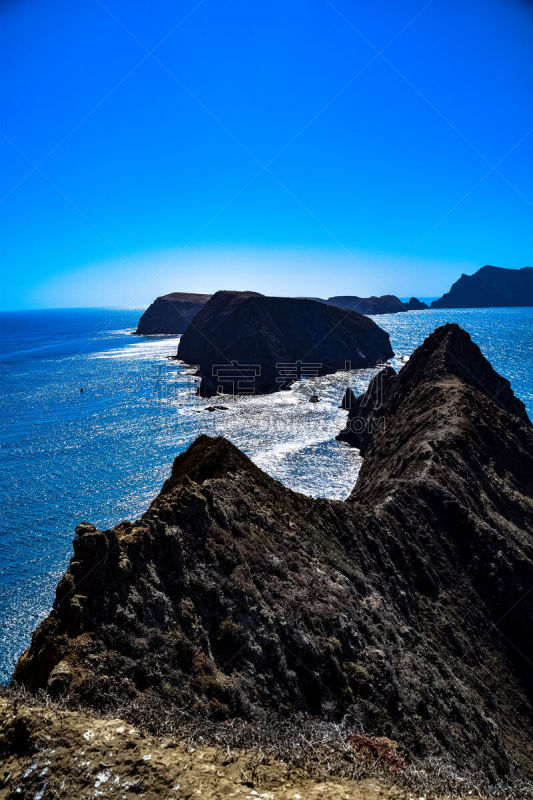 阿那卡帕海岛,加利福尼亚,风景,宏伟,海峡群岛,垂直画幅,天空,美,美国,悬崖