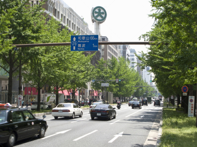 御堂筋,自然,城镇景观,植物,水平画幅,绿色,彩色图片,建筑,无人,摄影