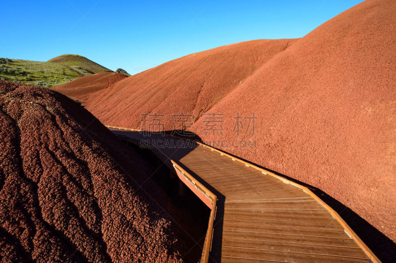 画山,红松,活力,白昼,约翰时代河,多彩沙漠,化石遗址,河岸区,河漫滩,半干旱