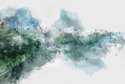 背景聚焦,地形,色彩鲜艳,抽象,水彩画颜料,古典式,早晨,夏天