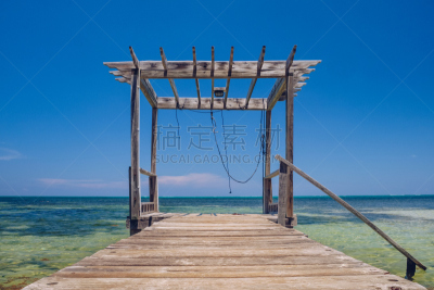 栈桥码头,cay caulker,ambergris caye,圣佩德罗,圣皮德诺,伯利兹,水,天空,台阶
