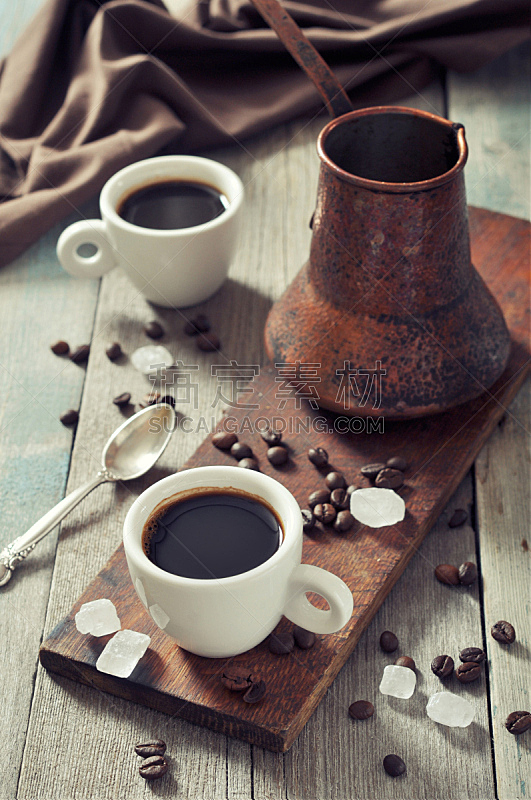 咖啡,杯,土耳其式咖啡壶,土耳其清咖啡,咖啡壶,垂直画幅,烤咖啡豆,褐色,无人,古老的