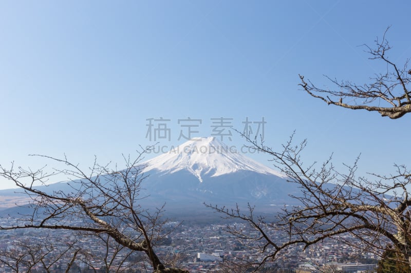 富士山,冬天,季节,富士吉田,鸟居,山梨县,神殿,天空,美,台阶