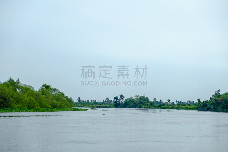 天空,看风景,下巴,泰国,河流,龙仔厝,查济,水,夏天,光