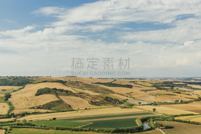 田地,塔奎尼亚,全景,意大利,天空,水平画幅,云,无人,古老的,户外