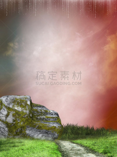 楼梯,垂直画幅,天空,美,艺术,月亮,美人,户外,草,云景