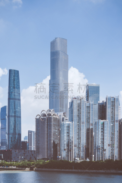 宏伟,都市风光,珀尔里福,广州,垂直画幅,天空,留白,未来,外立面,无人