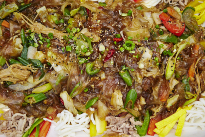 粉丝,蔬菜,韩国食物,饮食,自助餐,水平画幅,正餐宴会,膳食,餐饮服务职业,高级西餐