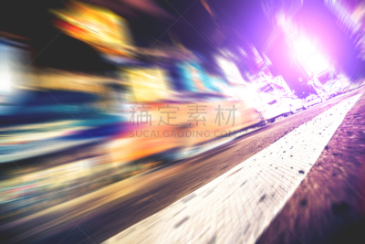 黄色出租车,时代广场,高峰时间,曼哈顿时代广场,百老汇,数字标牌,夜晚,纽约,夜生活,国际著名景点