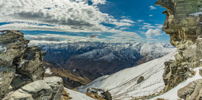 全景,皇后镇,新西兰,山,蹄冠峰,摄像机拍摄角度,滑雪坡,滑雪场,接力赛,自然