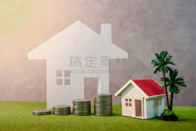 草,抵押文件,模型,商务,房地产,房屋,概念,贷款,背景,叠
