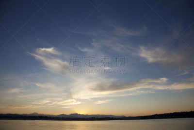 普吉特海湾,布雷默顿,奥林匹克山脉,奥林匹克山,美国西北太平洋地区,自然,天空,美国,水平画幅,无人