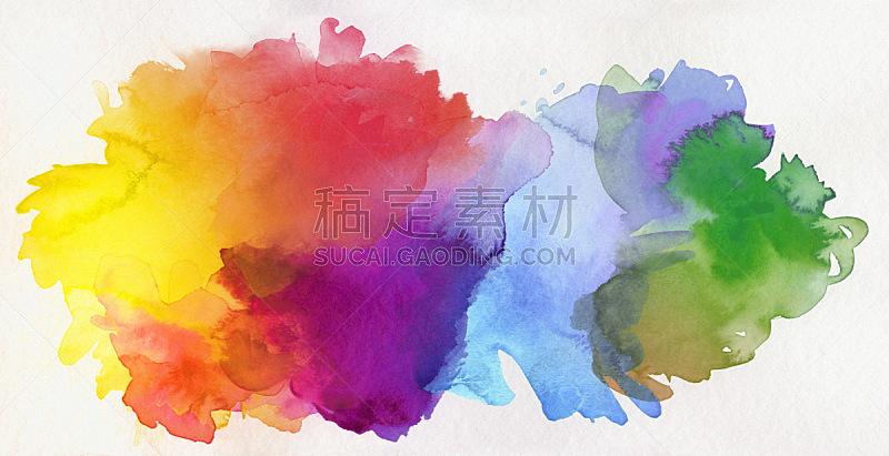 彩虹,水彩颜料,纸,艺术,水平画幅,无人,绘画插图,墨水,现代