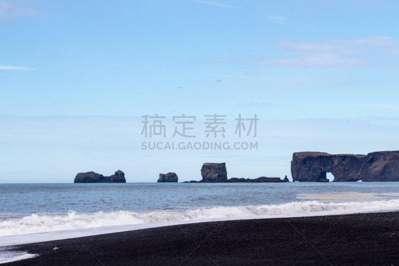 露营车,v形,维克,冰岛中南部,水,天空,水平画幅,无人,块状,火山地形