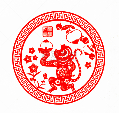 动物,猴子,传统,春节,猴年,纸,切断