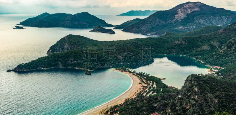 斐提耶,俄鲁丹尼斯,城镇,风景,旅游目的地,夏天,海湾,非凡的,概念,地形