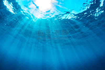 水下,海洋,日光,阳光光束,蓝色,深的,在底端,热带气候,泰国,水面