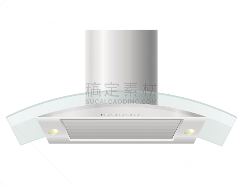 厨房,绘画插图,风帽,矢量,抽油烟机,火盆,火炉,不锈钢,平视角,一个物体