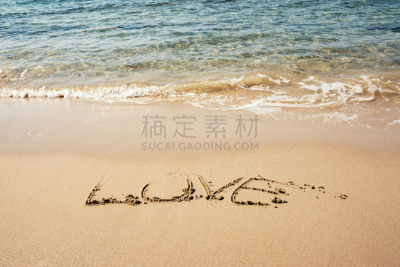 单词,波浪,夏天,沙子,白昼,热,爱,旅行,写,洗涤