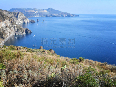 丽巴瑞群岛,西西里,意大利,伊奥利亚群岛,水平画幅,母马,无人,海港,夏天,户外