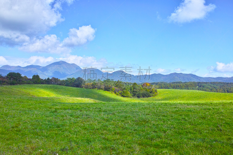 轻井泽町,北岳山,大农场,草地,度假胜地,草原,旅游目的地,水平画幅,山,秋天