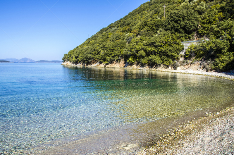 水,海滩,宁静,自然,天空,水平画幅,地形,山,无人