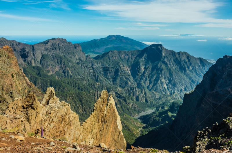 风景,居住区,火山喷口,罗克的男孩天文台,天文台,大西洋群岛,天空,风,水平画幅,地形