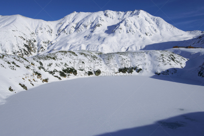 富山,冬天,自然,留白,旅游目的地,水平画幅,雪,无人,日本阿尔卑斯山脉,日本