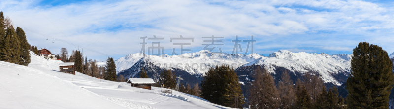 冬天,达沃斯,看风景,在上面,度假胜地,水平画幅,山,雪,旅行者,户外