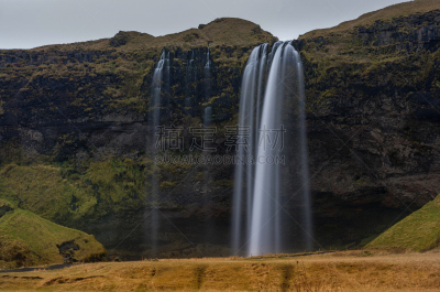 冰岛国,seljalandsfoss waterfall,水,天空,美,水平画幅,夜晚,瀑布,无人,夏天