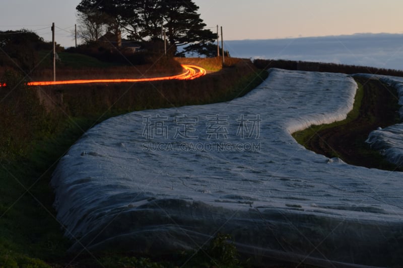 fowey,康沃尔,农业,曙暮光,塑胶,图像,英国,背景,水平画幅,农业活动